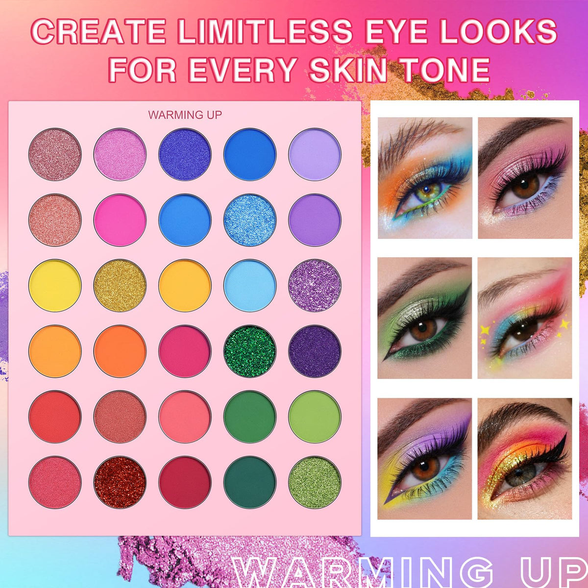 UCANBE applying eye makeup in use demonstrating vibrant color payoff