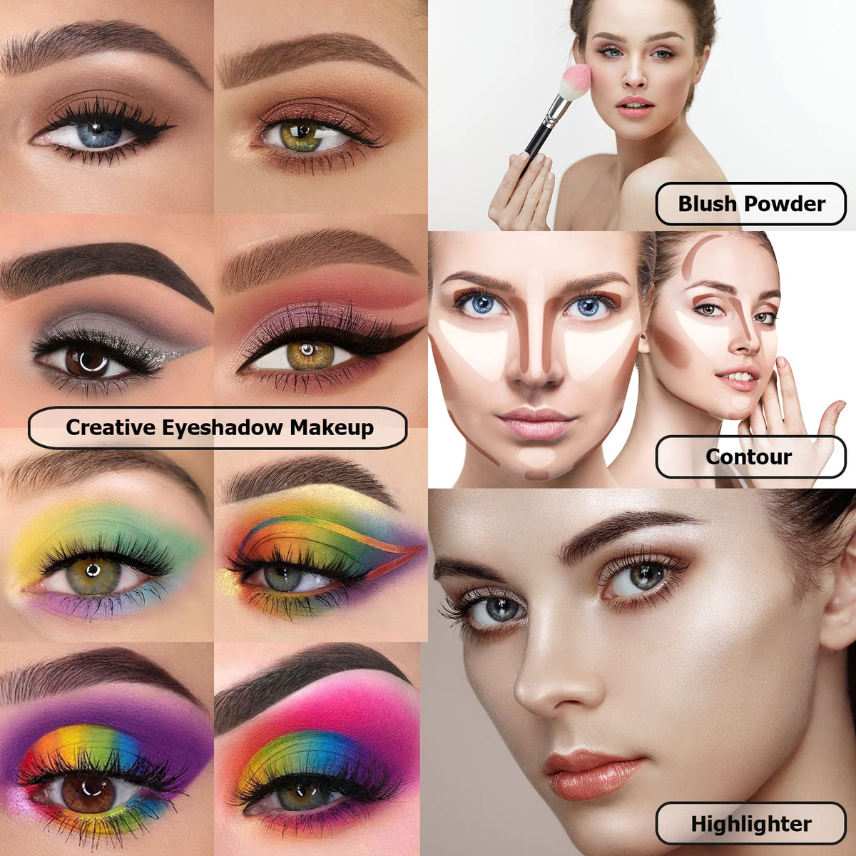 UCANBE 15-piece brush set beside palette for precise application