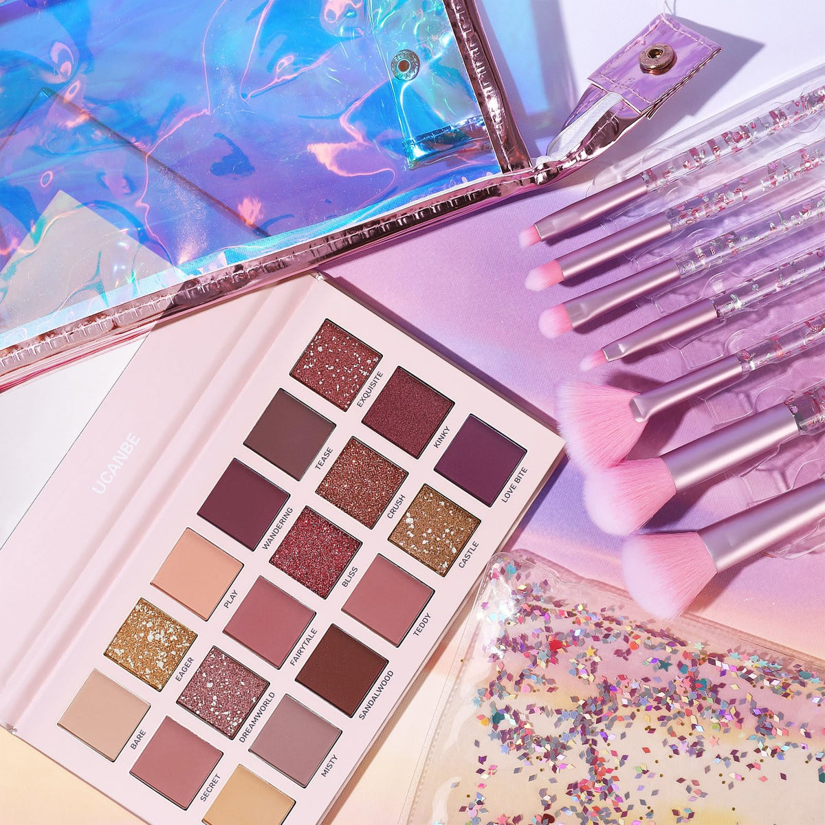 UCANBE finished eye makeup using palette for natural-to-glam effect