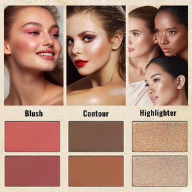 UCANBE highlighters blush and contour pans to shape and illuminate the face