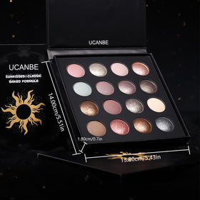 UCANBE model wearing smokey evening eye created with palette demonstrating long-wear benefit