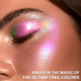 UCANBE glam lifestyle setup with palette and brushes illustrating photo-ready, multidimensional looks