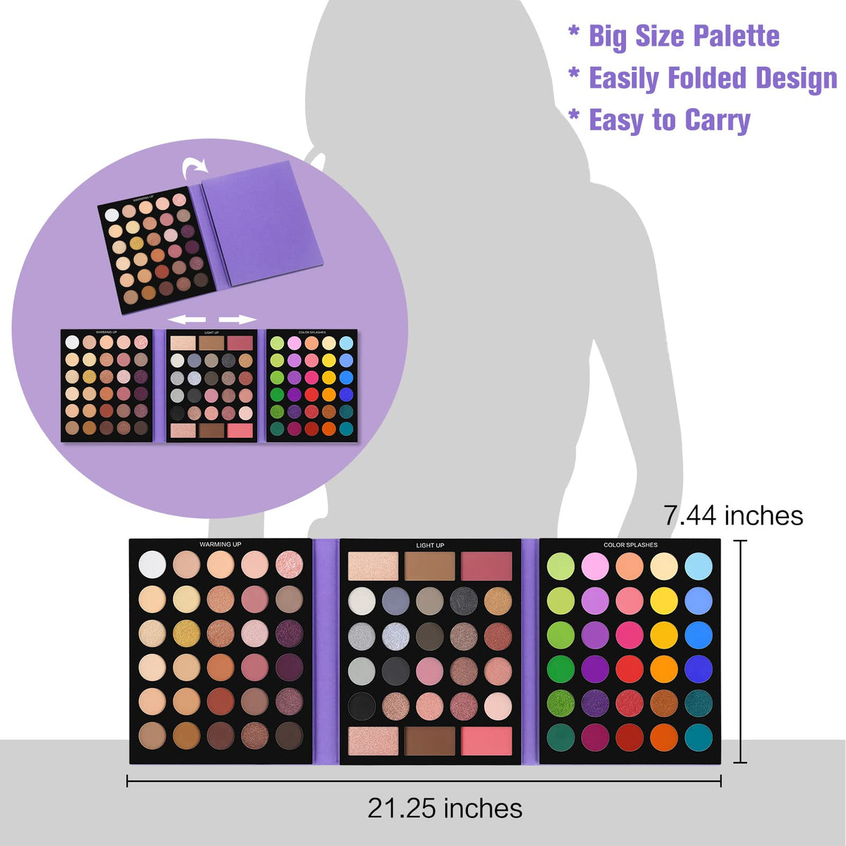 UCANBE model wearing completed eye look demonstrating true colors