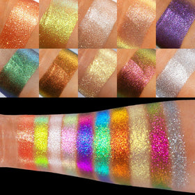 UCANBE model eye with iridescent lid demonstrating dramatic color shift