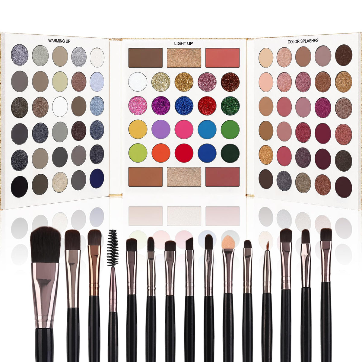UCANBE palette front view showing 86 colors and magnetic case for travel convenience