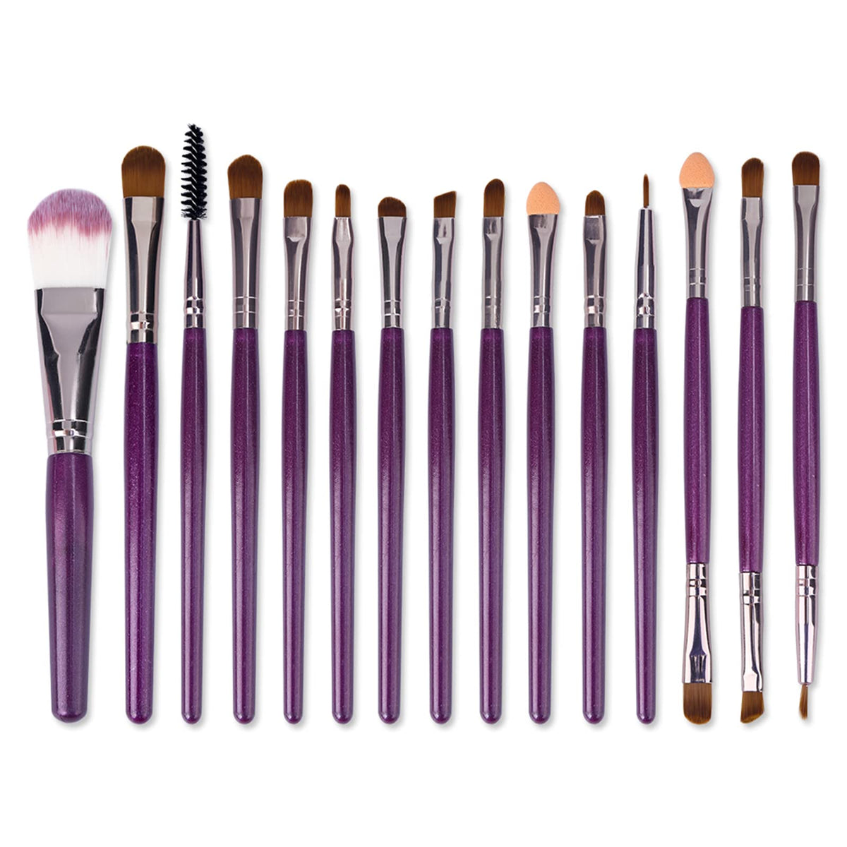 UCANBE fifteen brushes laid out for complete application control