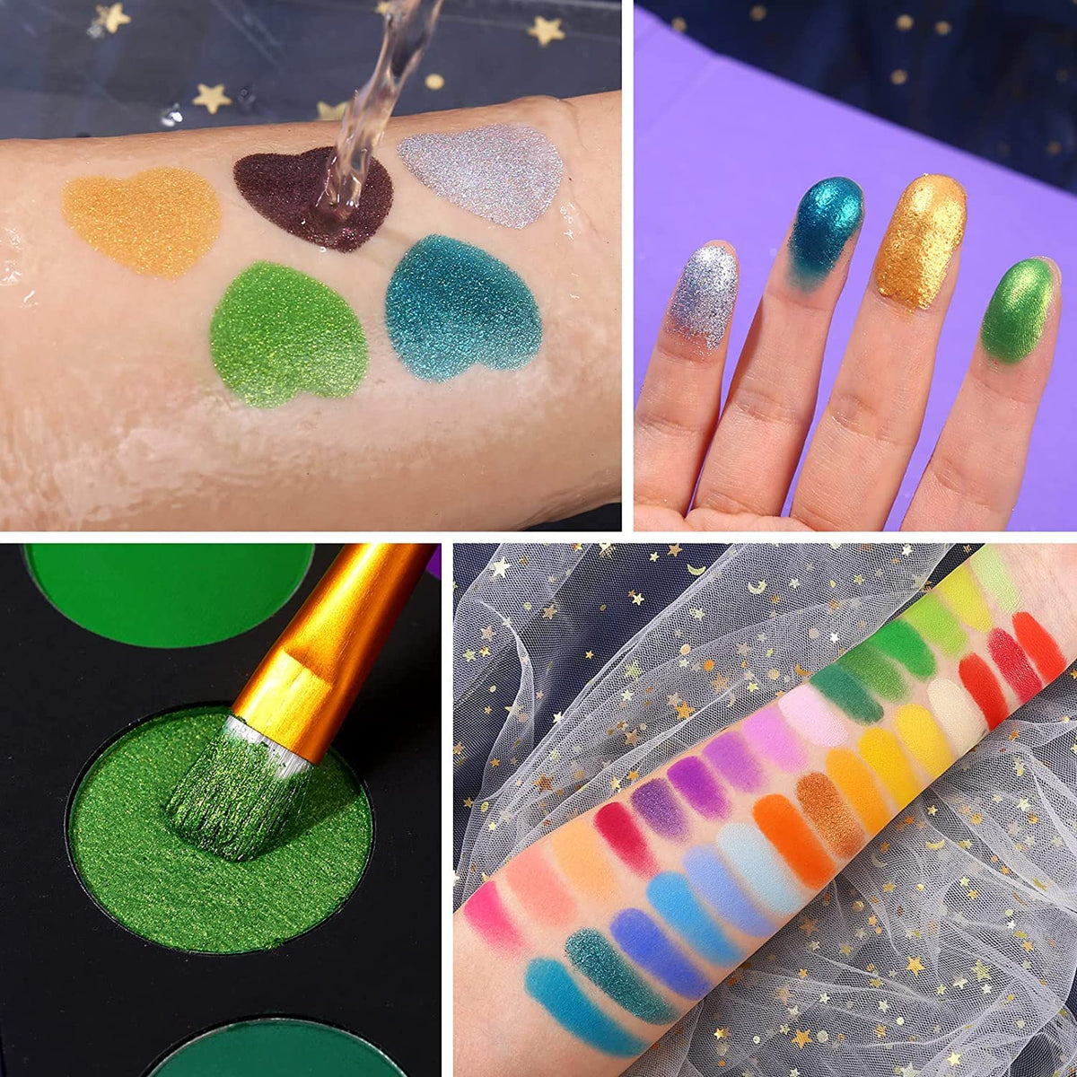 UCANBE vibrant color swatches showing bold pigments for creative festival looks