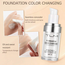 UCANBE foundation swirl showing white-to-skin color change for custom shade