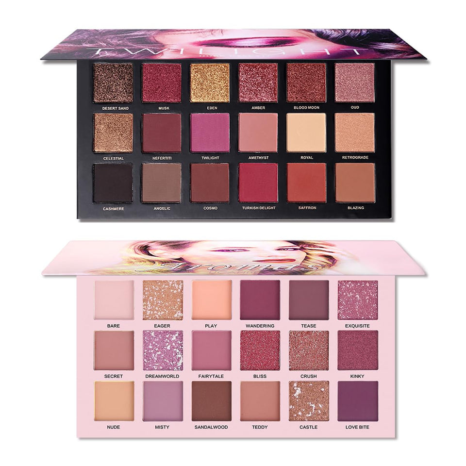UCANBE front view of both palettes showing shade range and easy selection