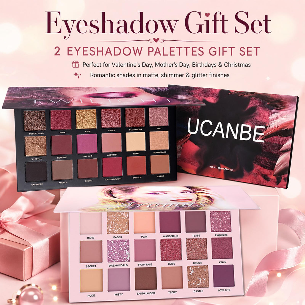 UCANBE close-up of matte pans showing smooth texture and blendability