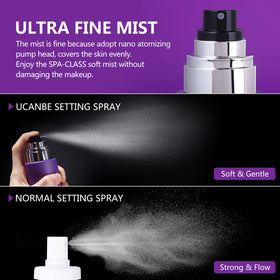 UCANBEMAKEUP label and ingredient list shot highlighting alcohol-free formula benefits