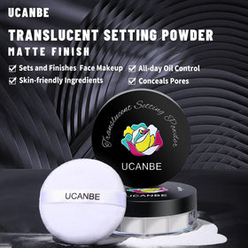 UCANBEMAKEUP translucent loose powder jars top view for oil control