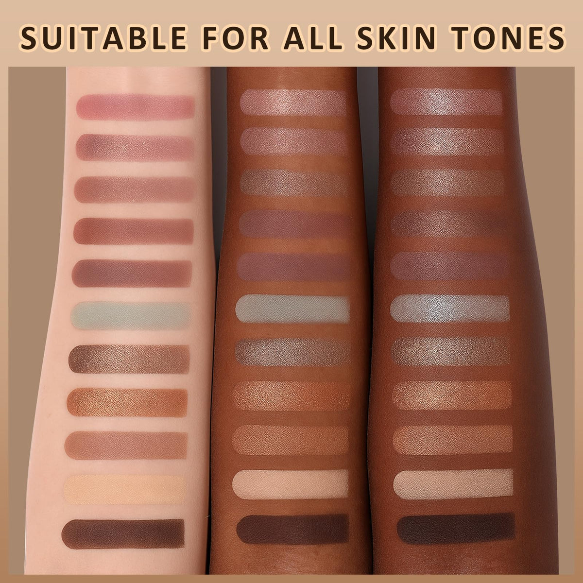 UCANBEMAKEUP arm swatches of 16 shades, clear high pigmentation preview