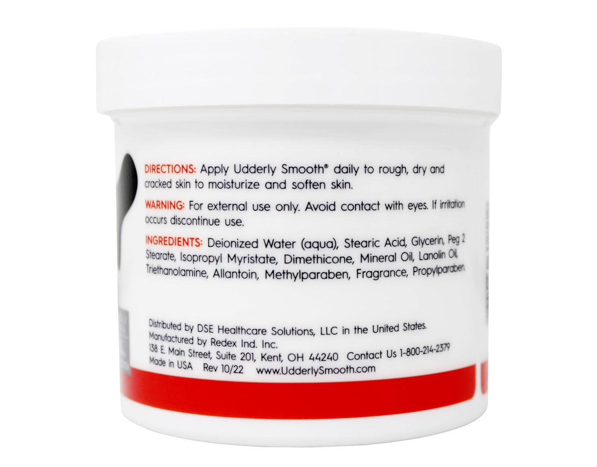 UDDERLY SMOOTH body cream open jar texture visible to highlight rich non-greasy finish