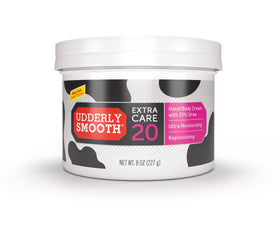 Udderly Smooth front packaging showing 8 oz tube and clear label benefits