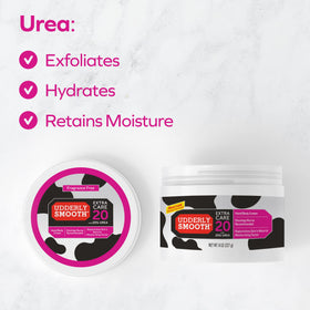 Udderly Smooth on hands in use showing softer skin and non-greasy feel