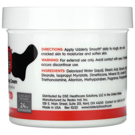 UDDERLY SMOOTH label close-up highlighting moisturizing ingredients and clarity benefit