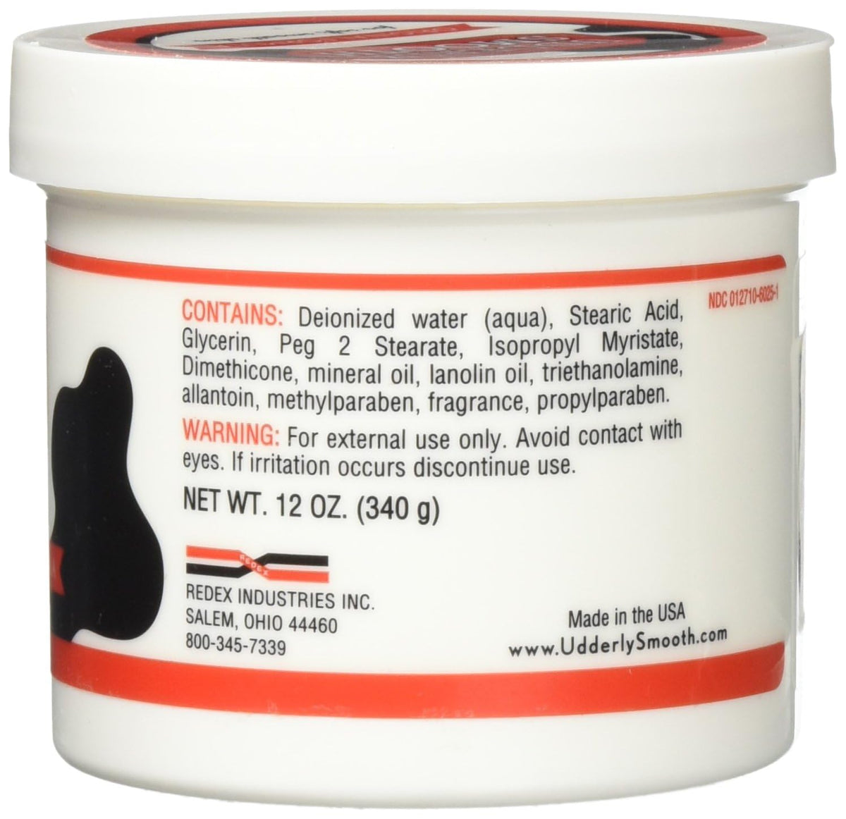UDDERLY SMOOTH label close-up with ingredients and branding, emphasizing stainless formula