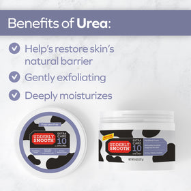 Udderly Smooth label details and 10% urea ingredient for effective hydration