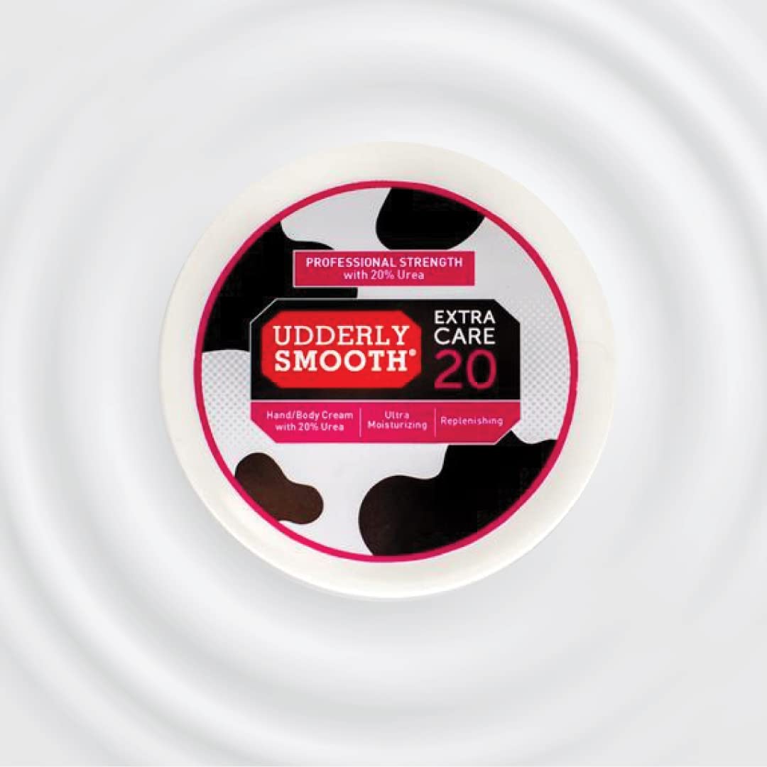 Udderly Smooth dispensing cream from pump illustrating easy application