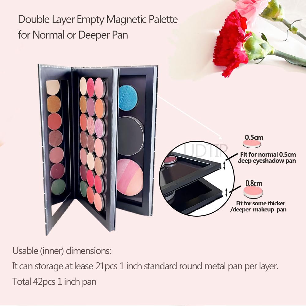 UDTIP magnetic base holding eyeshadow pans securely in place