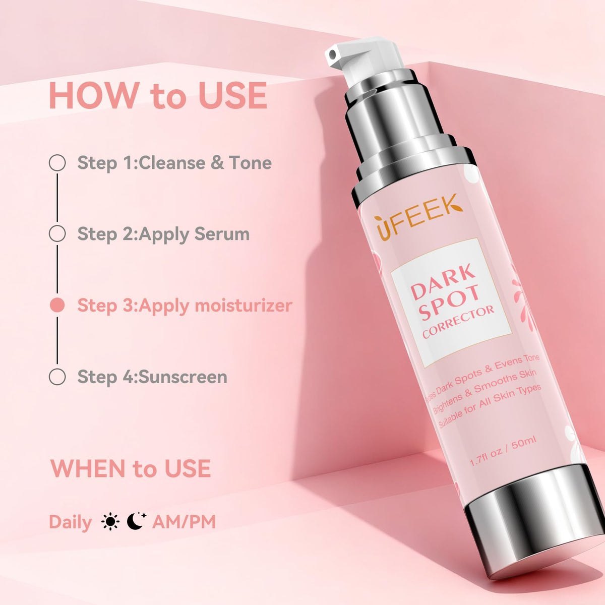 UFEEK product on bathroom counter in morning routine demonstrating daily-use benefit