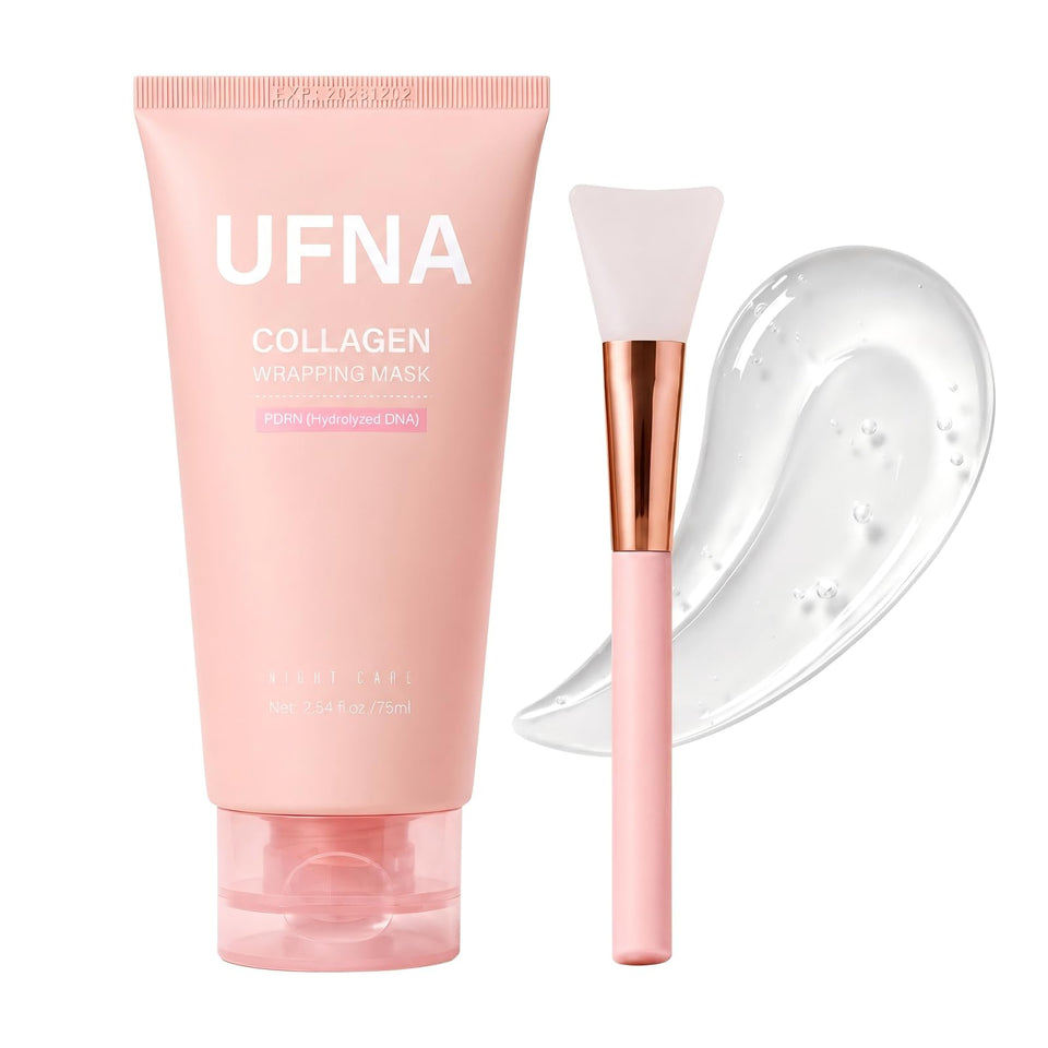 UFNA front packaging showing the collagen face mask and benefits
