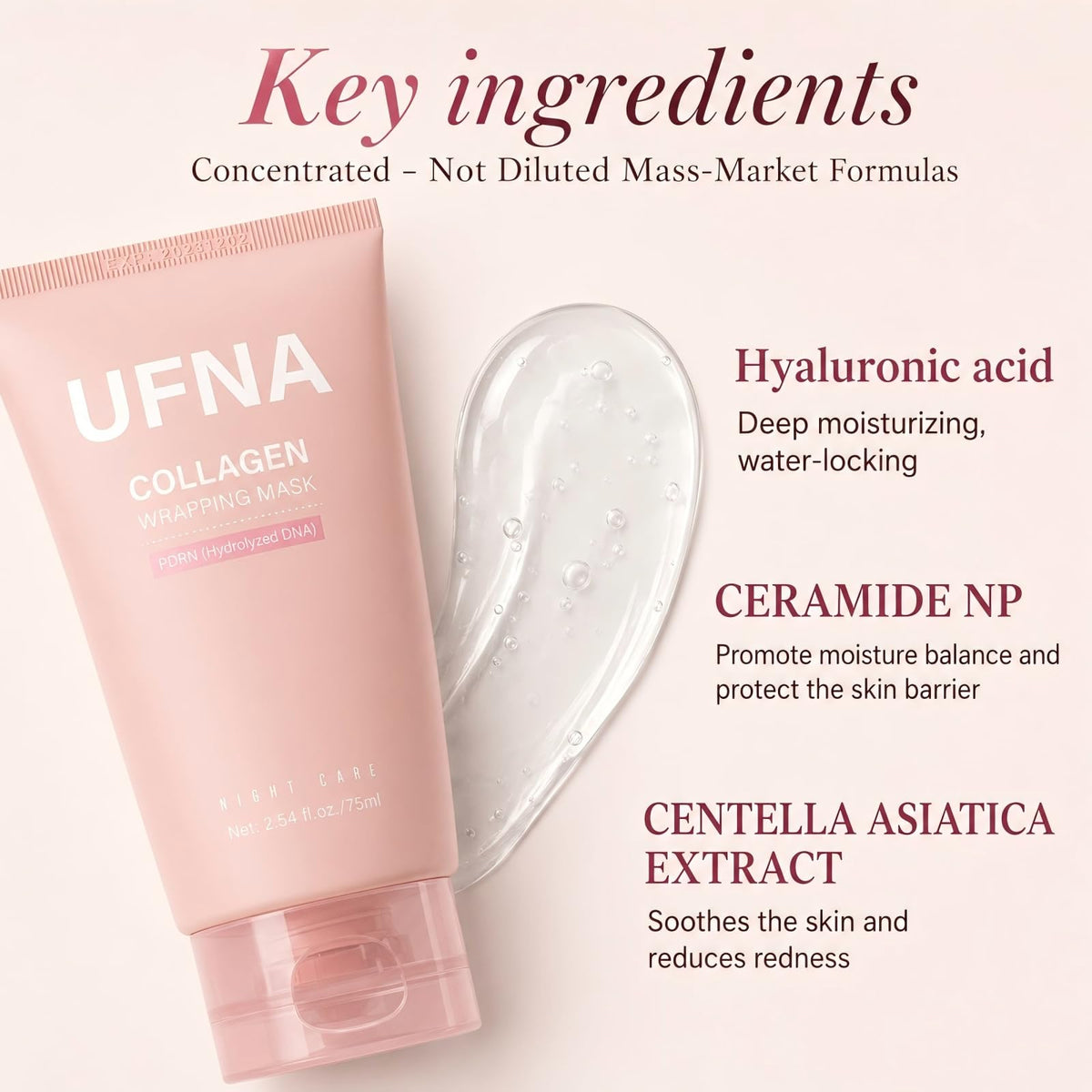 UFNA close-up texture of the mask highlighting smooth, creamy film