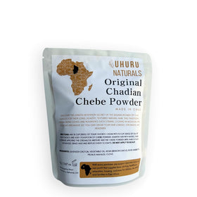 Uhuru Naturals front packaging of ChadianChebe showing product identity and benefit