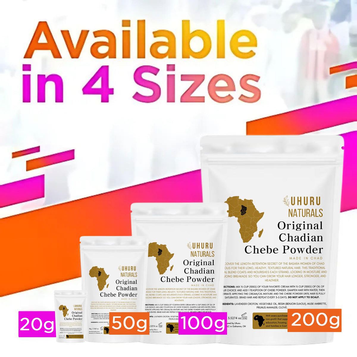 Uhuru Naturals ChadianChebe in a bathroom setting showing at-home haircare routine