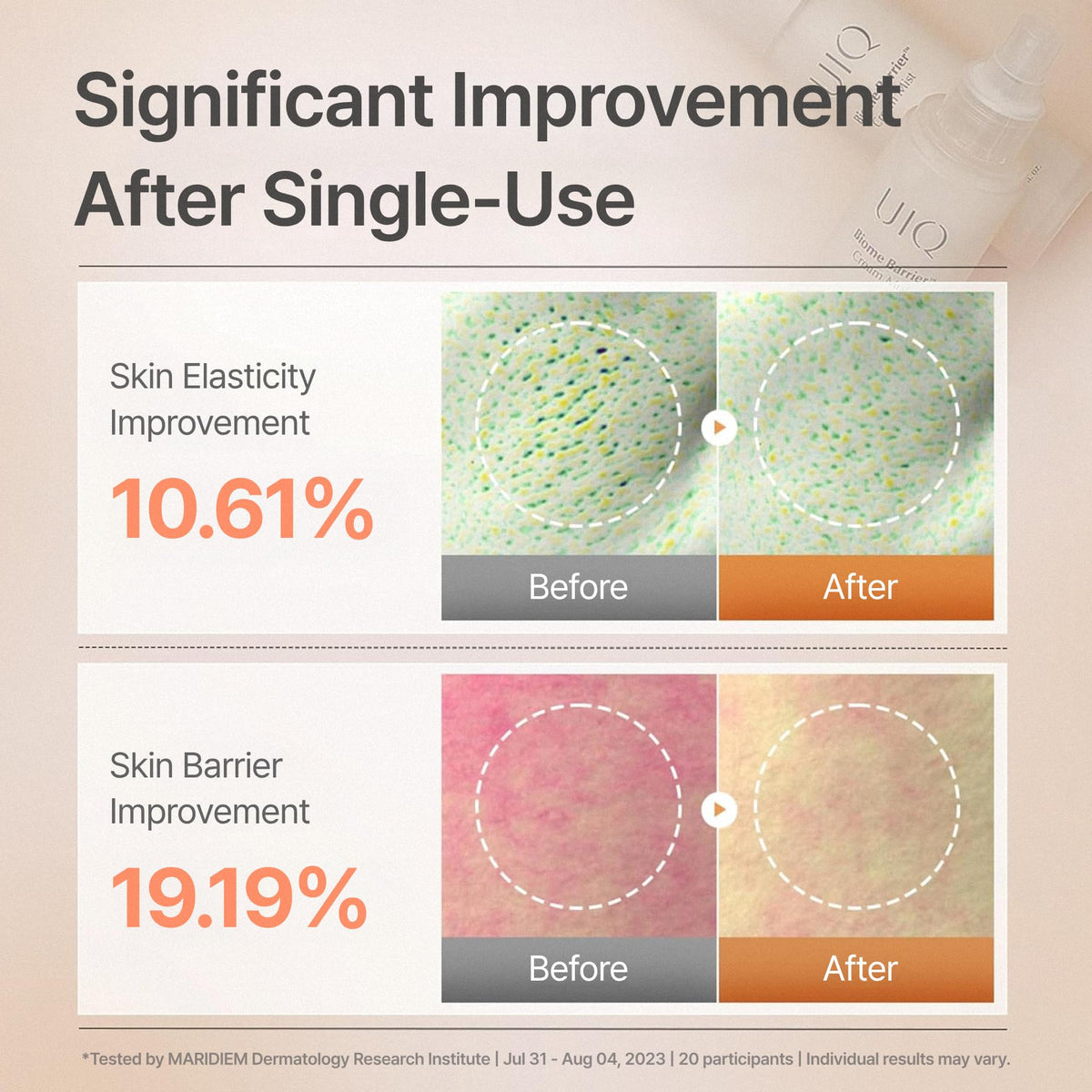 UIQ biome ingredient blend display showing Selected biome_Gen 501 benefits