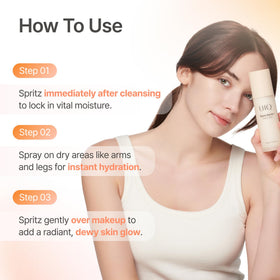 UIQ mist refreshing a makeup look without smudging or streaks