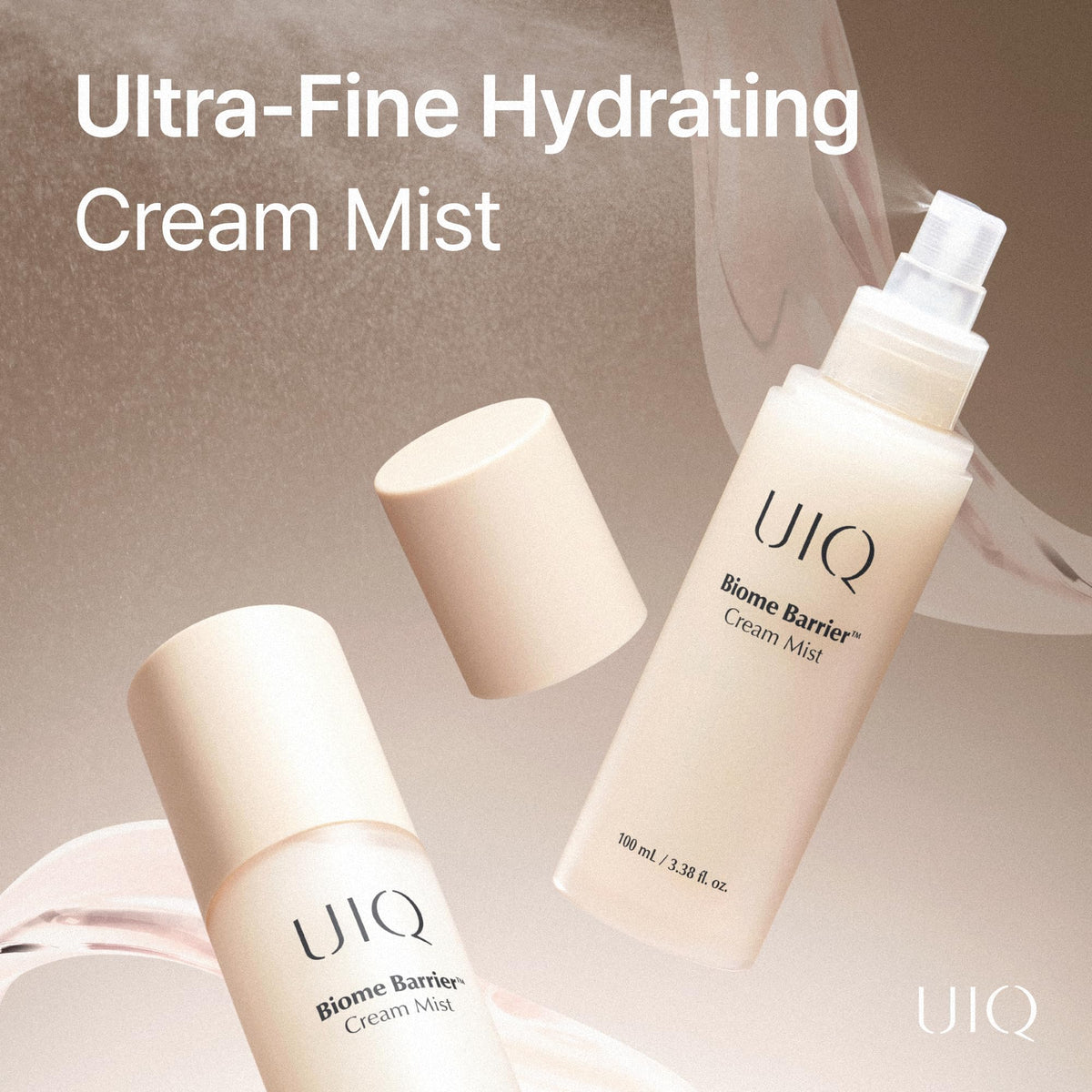 UIQ Albéa pump close-up providing an even cloud-like spray benefit