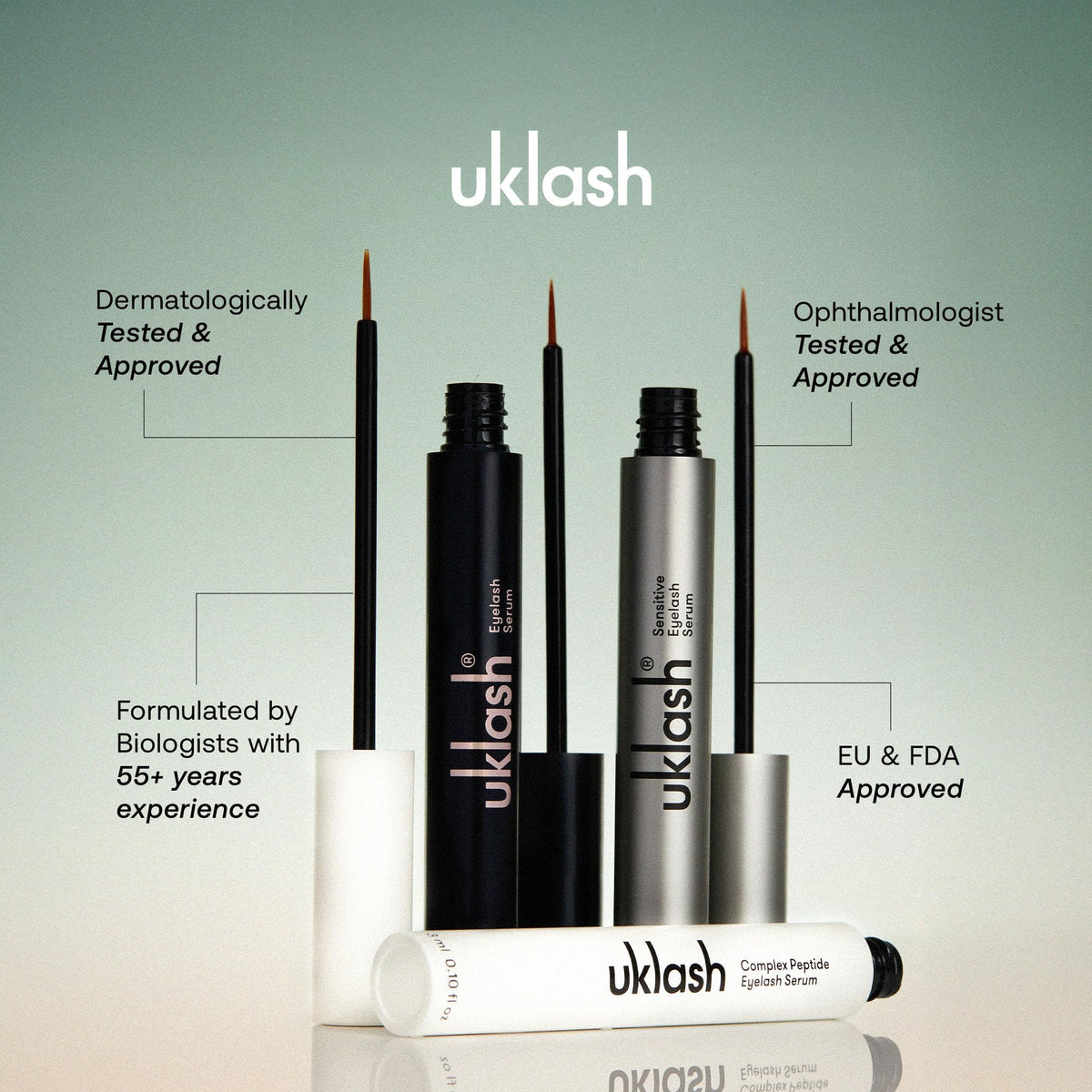 UKLASH applied along upper lashline, illustrates safe daily use benefit