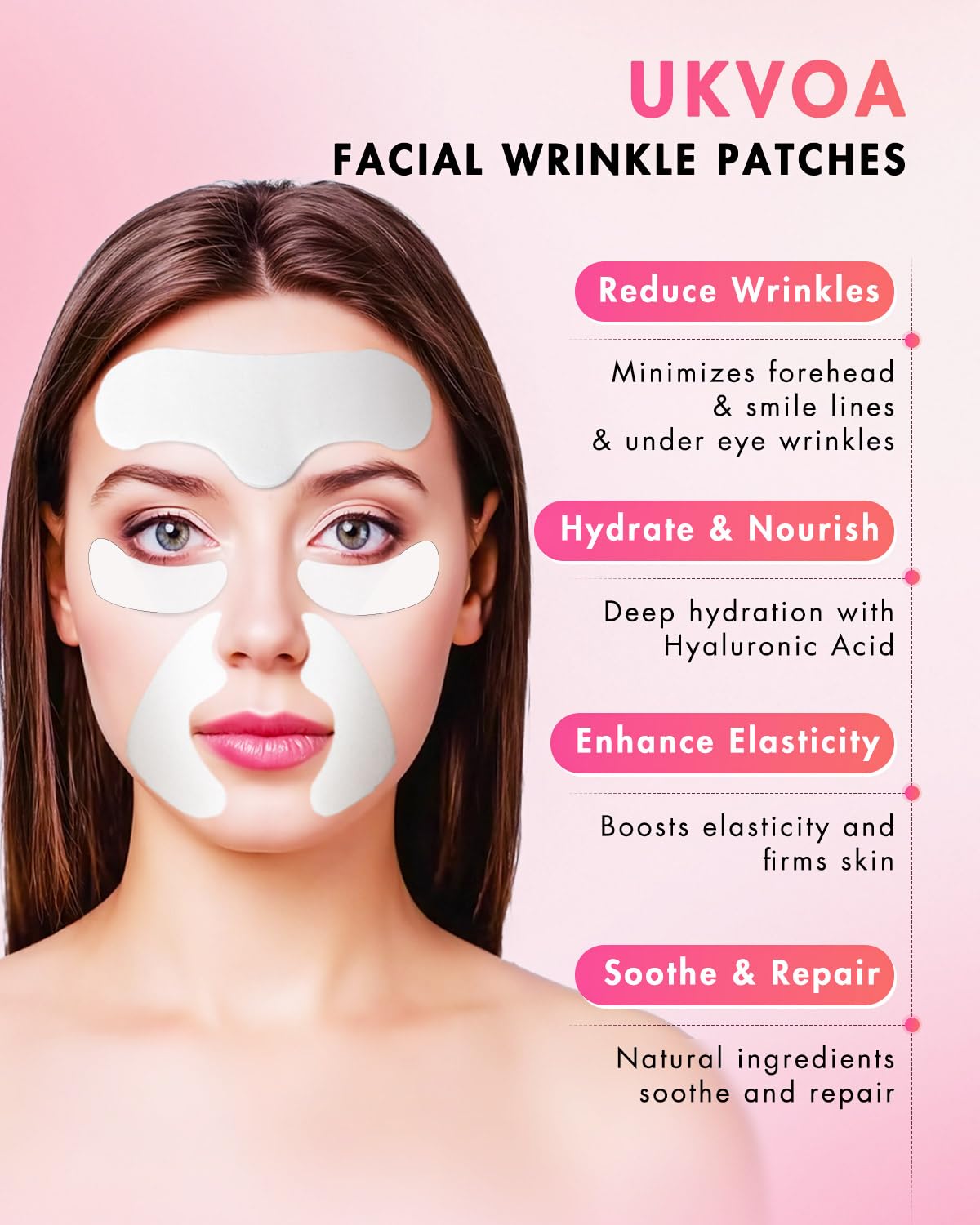 UKVOA close-up of forehead patch texture for smooth hydration