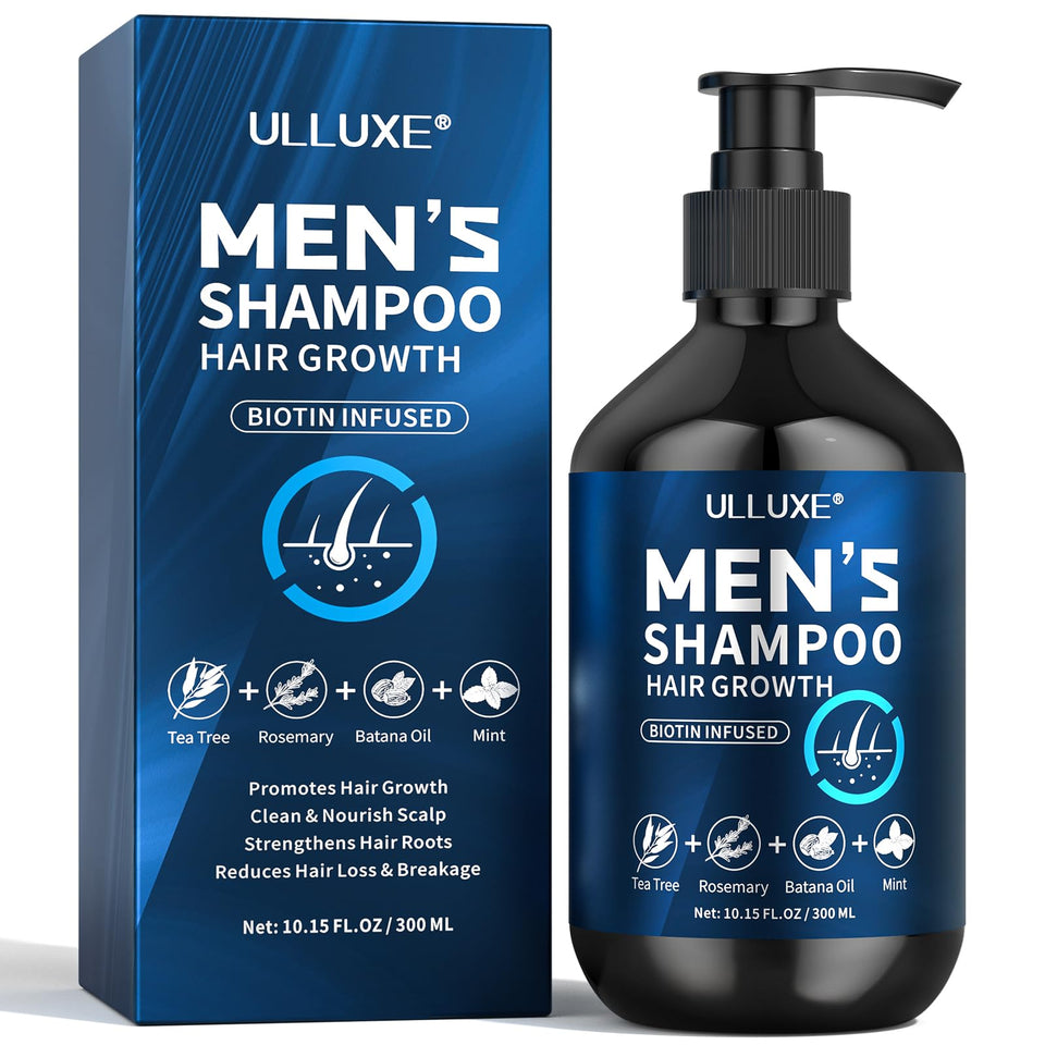 ulluxe front bottle showing label and benefits for thicker hair