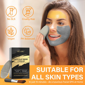 ulluxe included mask brush and sponge for tidy application and easy cleanup