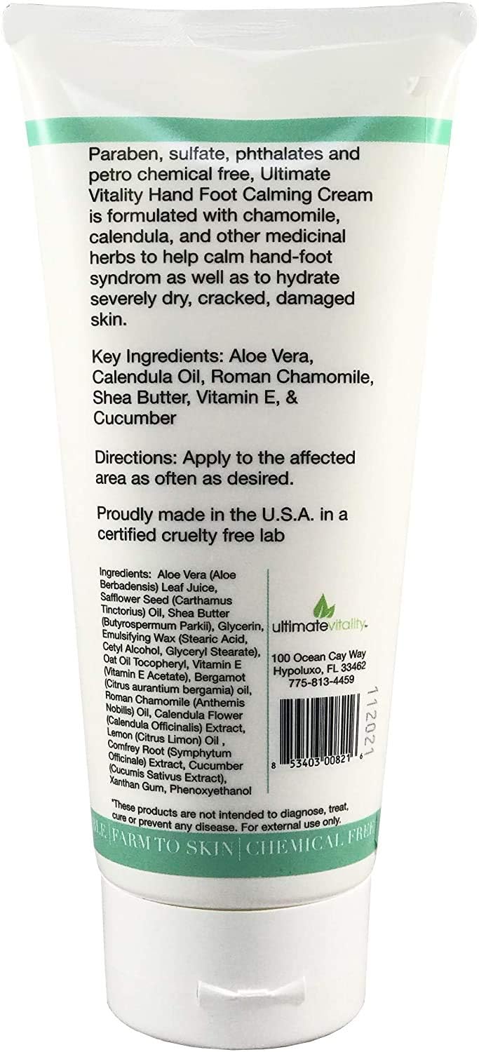 UltimateVitality tube held next to hand showing 6-ounce scale and travel practicality