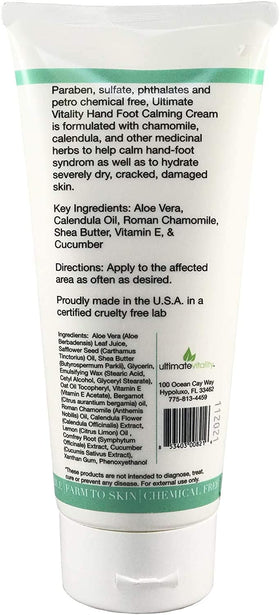UltimateVitality tube held next to hand showing 6-ounce scale and travel practicality