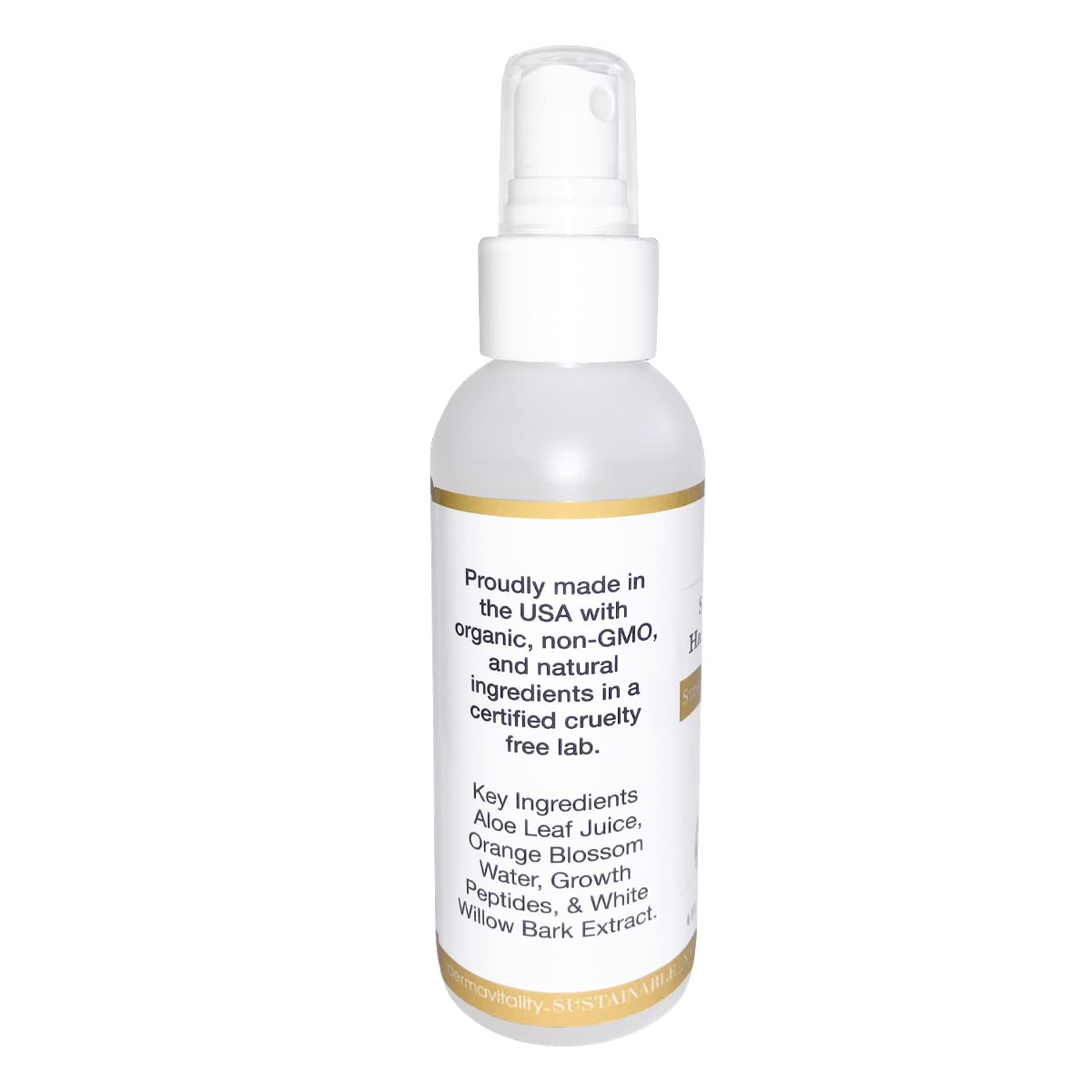 UltimateVitality model spraying scalp to show easy daily use benefit