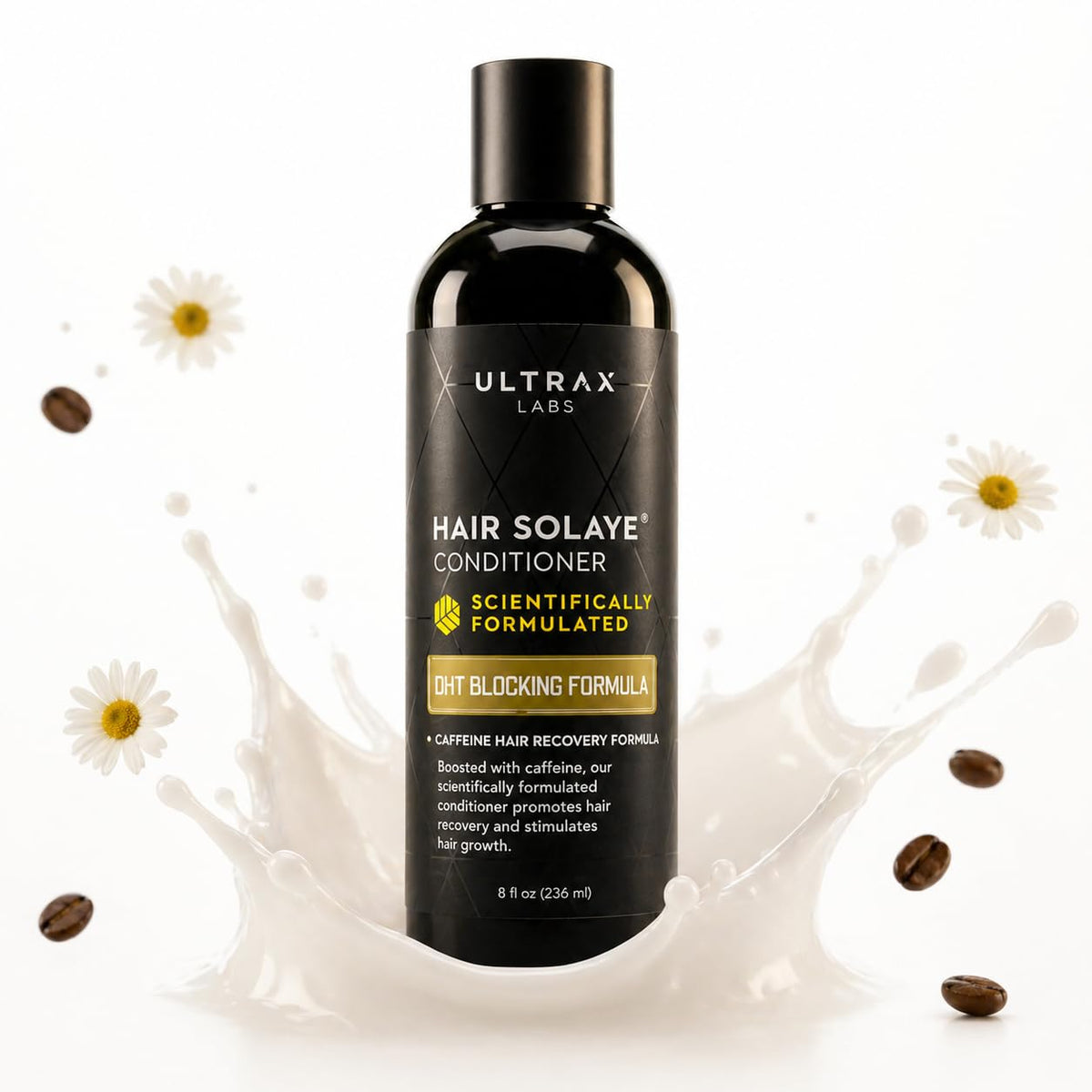 Ultrax Labs front bottle view showing branding and styling benefit