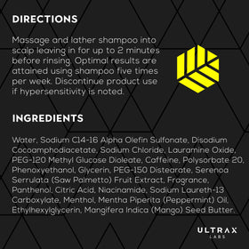 Ultrax Labs bottle in shower being applied for an invigorating scalp cleanse