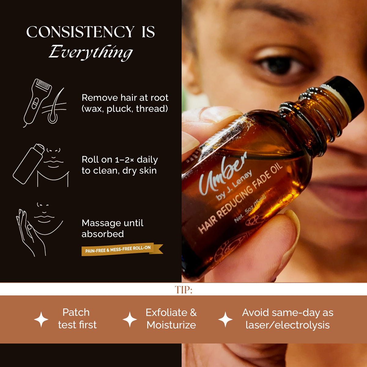 Umber By J. Lenay ingredients label highlighting 100% plant-based formula