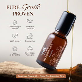 Umber By J. Lenay oil texture drop illustrating lightweight, non-greasy absorption
