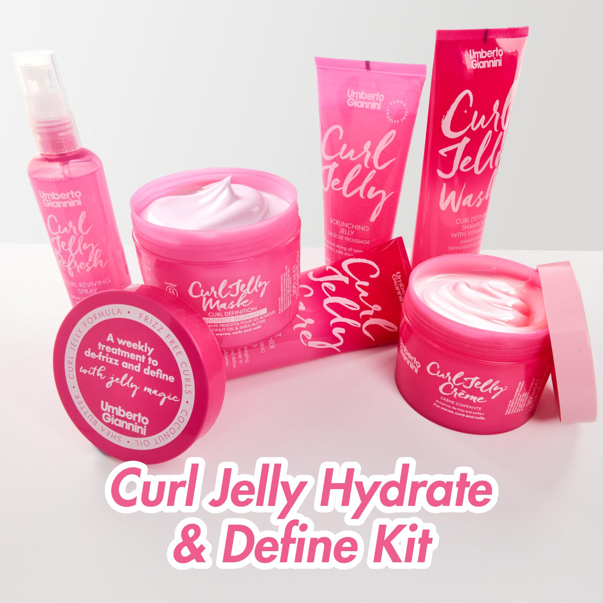 Umberto Giannini shea butter and coconut visuals emphasizing nourishing, hydrating ingredients