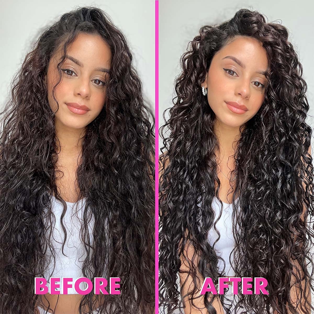 Umberto Giannini used with a diffuser in hair demonstrating frizz control and enhanced curl volume