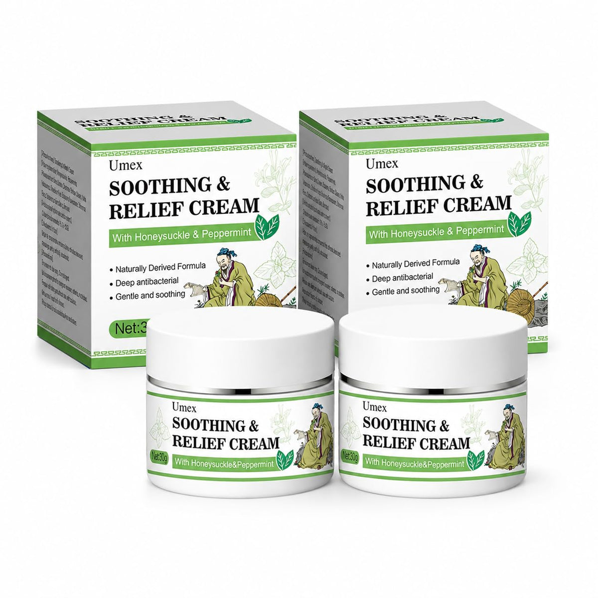 Umex front packaging showing clean moisturizer benefits