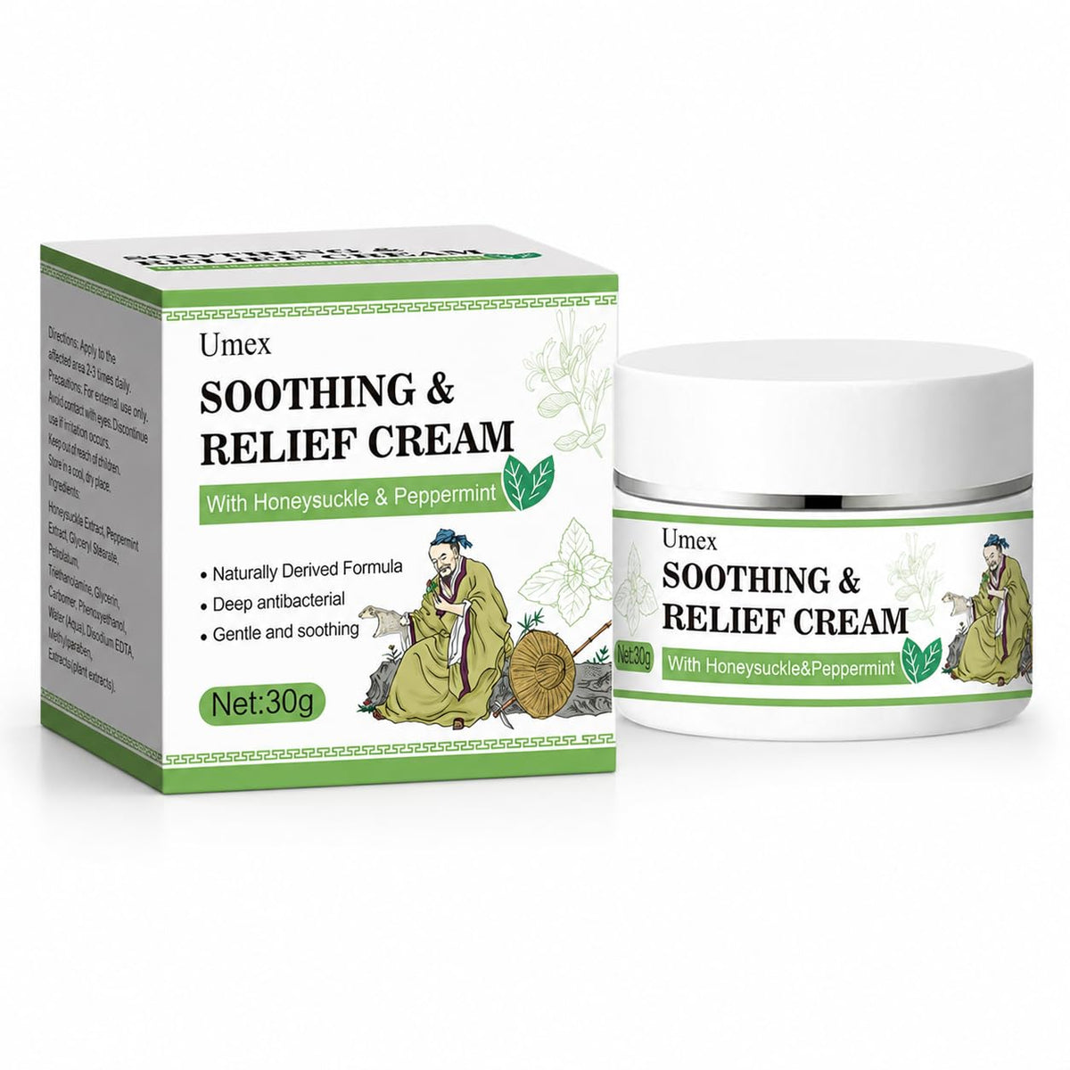 Umex front packaging showing compact moisturizer for travel and daily use