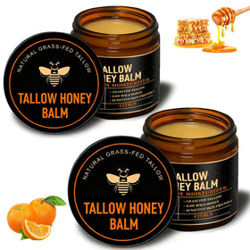 UMHWYZW front jar shot showing citrus-scented tallow honey balm benefits