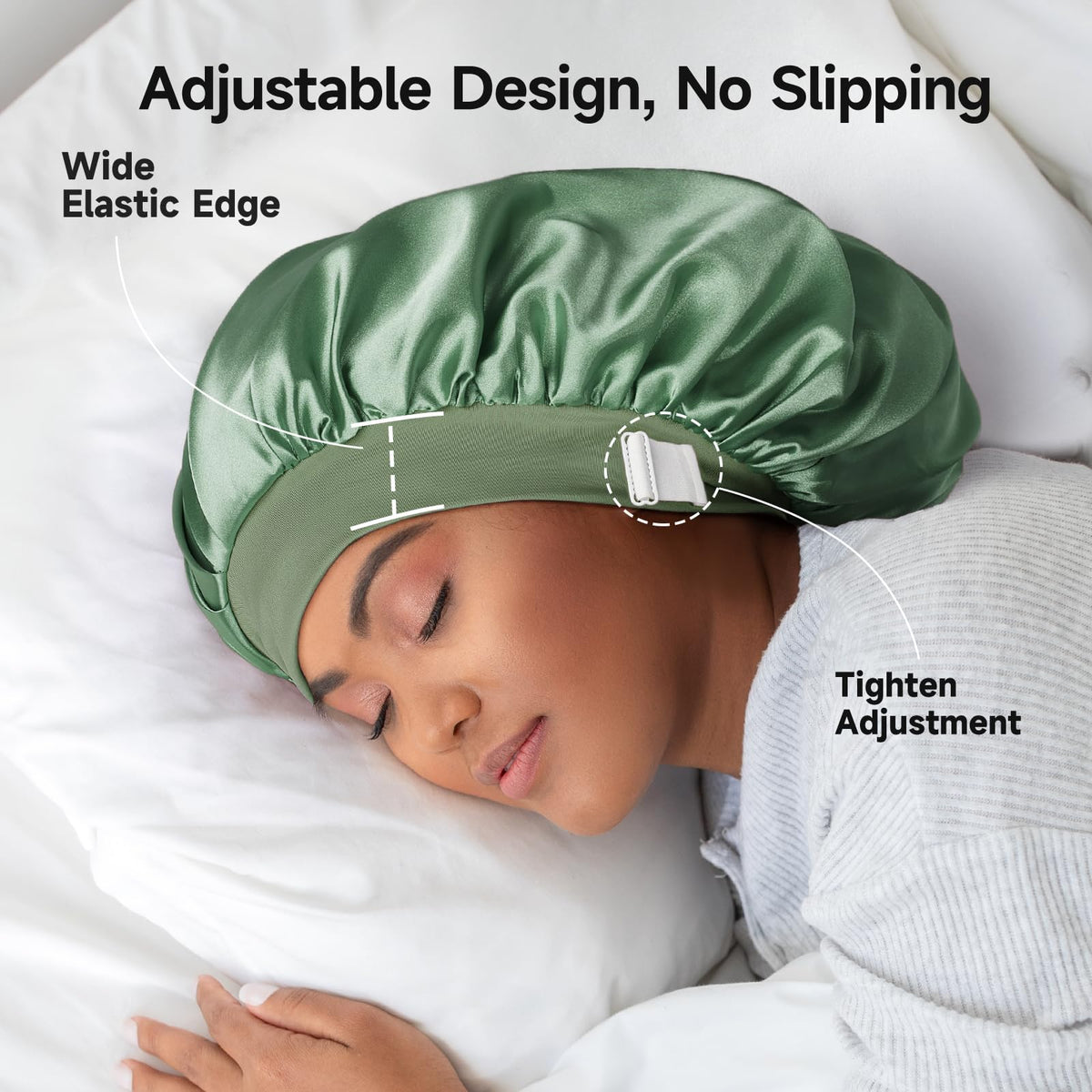 Umisleep elastic band and adjustable buckle detail, secure non-slip overnight fit benefit
